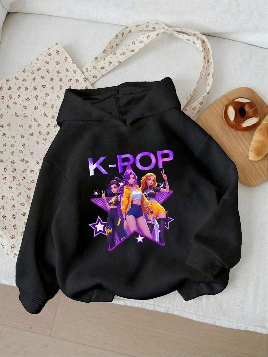 Sudadera de felpa para niña - Negro - Negro - Ver 1