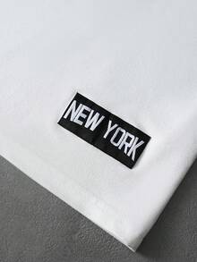 PAVTROS 男士宽松运动风超大印花T恤棒球衫，适合春夏穿着，夏季、度假、复古风、外出、派对、节日、送男友礼物、街头风、健身等场合。 - 白色 - 查看 7