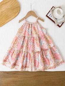 Emery Rose Kids 少女夏季休闲碎花吊带连衣裙 - 彩色 - 查看 2