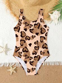 Girls One Piece Swimsuit Quick Dry Swimwear Beach Bathing Suit For 8-14 Years Leopard Bathing Suit Leopard Print Swimsuit Kids Tween Leopard Swimsuit Young Girls Cat Bathing Suit Cheetah Print Swimsuit Kids - Multicolor - View 3