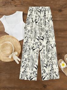 GlowEve Women's Casual Floral Print Loose Straight Leg Pants - Multicolor - View 2