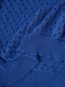 ROMWE MEN Street Life Men's Sleeveless Casual Hollow-Out Blue Knit Tank Top - Purple - View 11