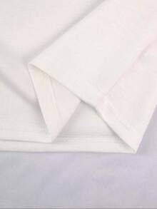 GlowEve 女士印花拼接圆领长袖上衣和中长裙优雅两件套 - 米色 - 查看 5