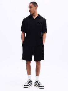 SUMWON Men Polo Co-Ords - Black - View 1