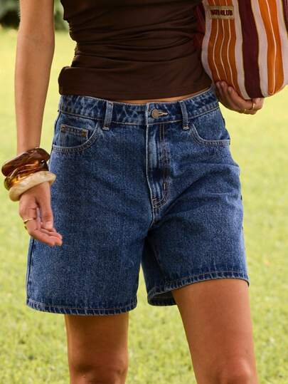 Aralina Women's Summer Denim Casual Mum Short, Beach Outfit For Women, Y2K Stockholm Style Streetwear