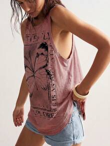 Bohemela Solid Color Knit Sleeveless Women Tank Top - Pink - View 4