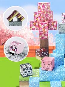 MINKOJA 创意森林磁性积木，可搭建3D世界的磁性积木，适合3岁以上儿童的感官搭建堆叠磁性积木玩具，男孩女孩生日礼物，复活节礼物，儿童节礼物，旅行玩具，磁性积木，建筑积木，儿童磁性积木玩具 - 彩色 - 查看 5