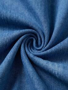 EMERY ROSE Mature Denim Áo sơ mi denim dáng rộng cổ chữ V tay cánh dơi cho nữ cỡ lớn, thích hợp mặc mùa hè, đi nghỉ mát, đi làm hàng ngày. - Màu xanh lam - Xem 5