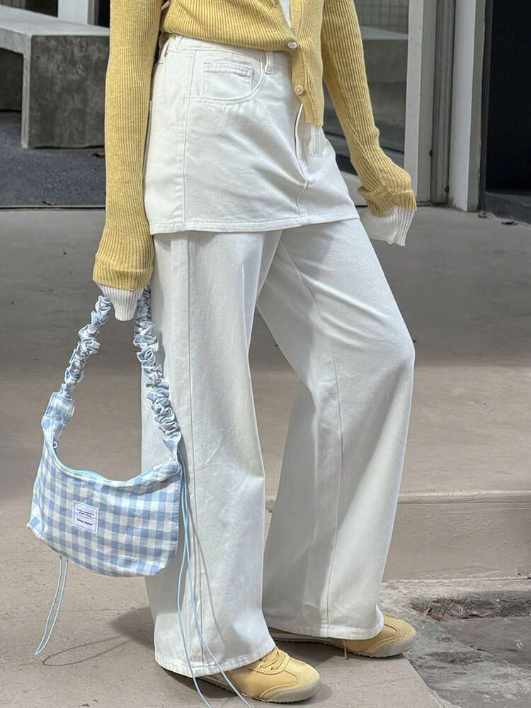 Tween Girl 2 In 1 Denim Pants