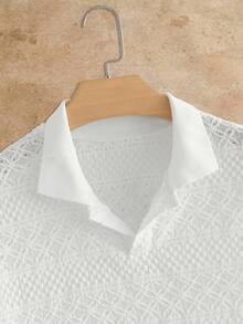 HIMLAND 男士夏季休闲短袖Polo衫 - 白色 - 查看 4