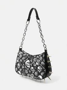 ROMWE Grunge Punk 女士手提包 - 黑色 - 查看 3