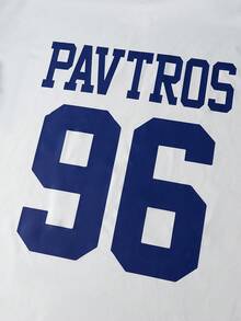 PAVTROS 男士宽松运动风超大印花T恤棒球衫，适合春夏穿着，夏季、度假、复古风、外出、派对、节日、送男友礼物、街头风、健身等场合。 - 白色 - 查看 6