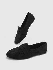 CUCCOO BIZCHIC Women's Simple And Comfortable Flat Loafers - Black - View 10