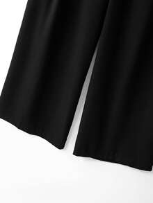 GlowEve CURVE Plus Size Fashionable Commuter Color Block Shirt + Plus Size Fashionable Commuter Loose Fit Pants Sumeroutfit - Coffee Brown - View 8