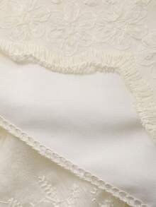 DAZY 女童花卉边饰外套连衣裙两件套，秋季 - 米色 - 查看 8