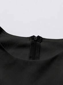 Pariaura Bộ áo liền quần nữ kiểu Pháp thanh lịch, cổ tròn, thắt eo, giúp thon gọn vòng eo, thích hợp mặc thường ngày vào mùa đông. - màu đen - Xem 4