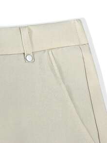 Manfinity Homme Men's Solid Color Pocket Button Casual Versatile Daily Wear Shorts - Apricot - View 5
