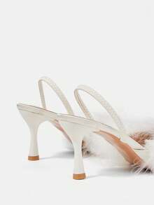 CUCCOO HITCHD 女士尖头搭扣设计时尚高跟鞋，适合日常穿着 - 白色 - 查看 5