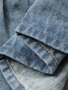 Dazy Kids Vestido peto de mezclilla para niñas - Azul - Ver 7