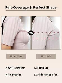 NudeFit Áo ngực không gọng, màu trơn, thiết kế cổ chữ V sâu với đệm gel mềm mại và dây đeo có thể điều chỉnh hoặc tháo rời. Dễ dàng phối với trang phục hở lưng hoặc hở vai. Vừa thiết thực vừa thẩm mỹ. - Màu be - Xem 5