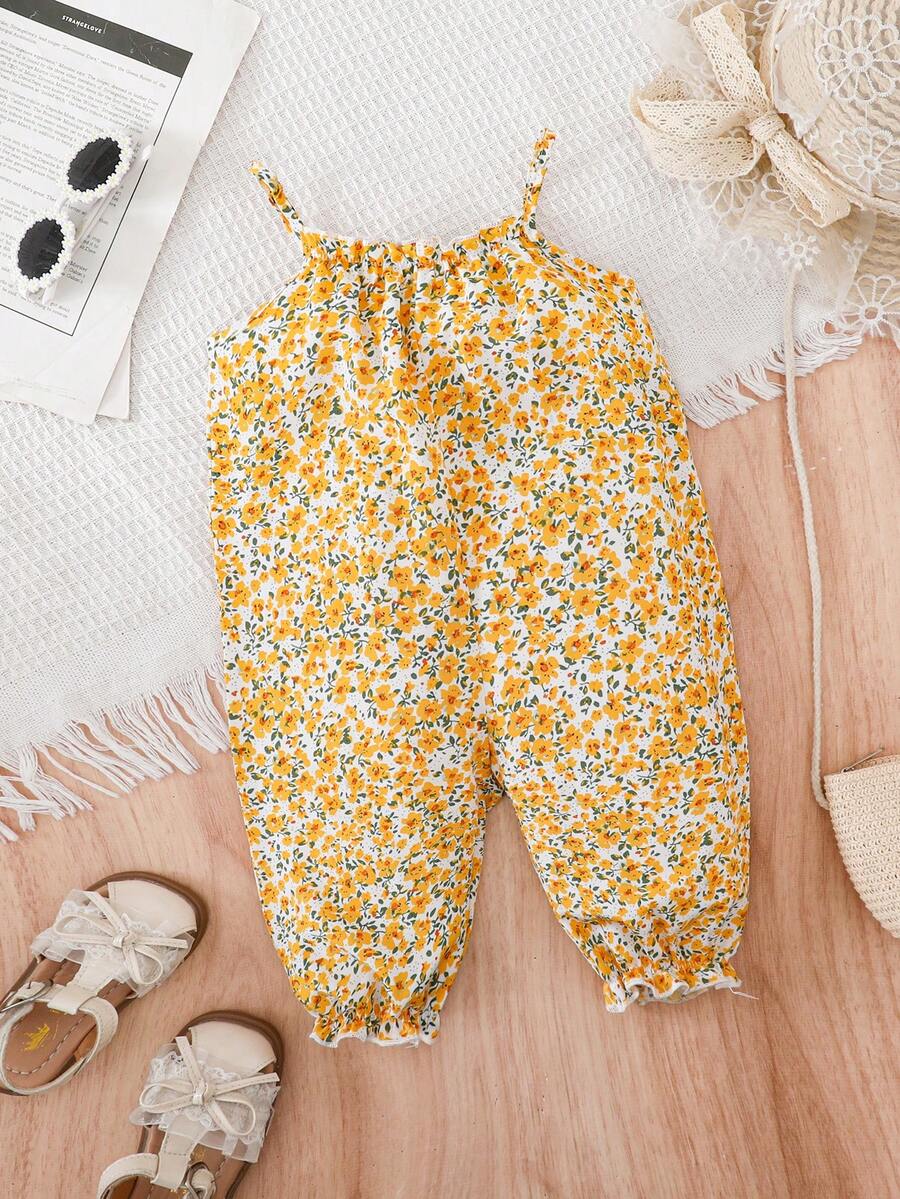 Travachic KIDS Newborn Baby Girl Cute Casual Vacation Romper - Yellow - View 1