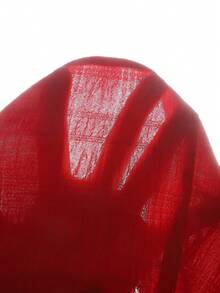 SHEIN Teen Girls Red Solid Textured Chiffon Ruffle Hem Casual Vacation Midi Dress - Red - View 7