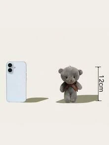 POKOJA LAND 可爱的小泰迪熊毛绒玩具吊坠，粉色、白色、酒红色、灰色和白色可选，毛绒动物泰迪熊玩具关节头熊婚礼花束礼物玩具毛绒钥匙扣吊坠娃娃生日礼物装饰品结婚礼物卧室装饰是生日礼物节日礼物首选 - 彩色 - 查看 2