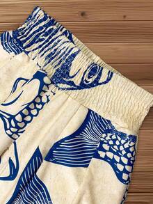 EMERY ROSE Women's Summer Casual Commuting Loose Wide Leg Floral Print High Cinched Waist Palazzo Pants - Multicolor - View 4