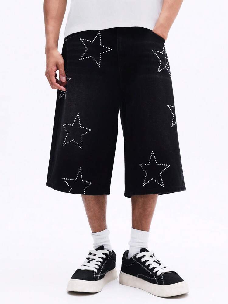 Rhinestone Star Denim Jorts With Sparkle