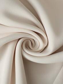 Franclia 米色带黑色滚边开衩下摆半身裙，优雅女士春夏装 - 杏色 - 查看 3