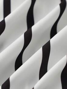 GlowEve CURVE Bộ đồ nữ thường ngày kẻ sọc tay ngắn + chân váy chữ A cạp cao thanh lịch, thích hợp cho công sở, mùa xuân/hè. - Nhiều màu - Xem 7