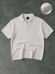 Áo polo tay ngắn dệt kim SUMWON cổ nhọn, dáng regular fit, thích hợp mặc thường ngày mùa xuân hè. - Xám - Xem 1