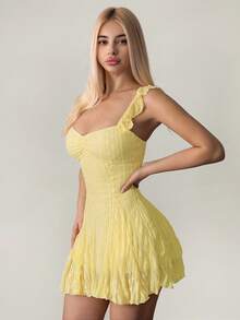 Women Midi Dresses - Yellow Mustard - View 2