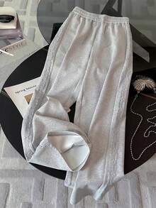 Resyla 2pcs/Set Women's Casual Sports Zip-Up Hoodie & Sweatpants - Grey - View 3