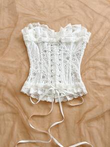 Soleia 女士荷叶边前扣多功能吊带背心，适合约会和外出穿着 - 藍色 - 查看 2