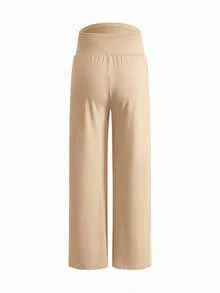 Modmama 孕妇休闲纯色可调节腰直筒裤 - 彩色 - 查看 8