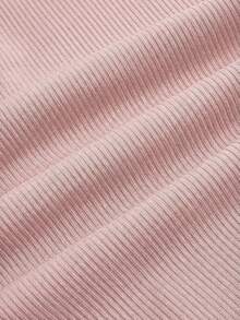 SHEIN Tall CURVE Quần ống loe co giãn viền bèo tây dành cho nữ cỡ lớn. - Bụi hồng - Xem 3