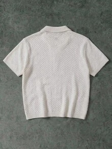 Áo polo tay ngắn dệt kim SUMWON cổ nhọn, dáng regular fit, thích hợp mặc thường ngày mùa xuân hè. - Xám - Xem 3