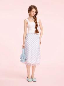 CUCCOO DOLLMOD Valentine's Day Women's Beige Ballet Flats With Bow Detail For Summer Christmas Fall New Year Holiday Valentines Valentine's Day - Light blue - View 6