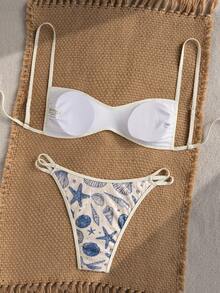 Swim Vcay Bộ đồ bơi 2 mảnh, với chất liệu vải đính sequin, áo quây hai dây và quần bikini, bộ đồ bơi gợi cảm dành cho nữ, thích hợp cho kỳ nghỉ xuân/hè. - Nhiều màu - Xem 3