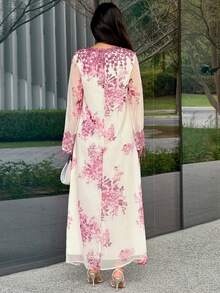 Al Najma 保守、优雅、奢华而浪漫的阿拉伯风格女式连衣裙 - 彩色 - 查看 7