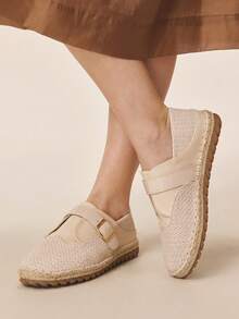 Styleloop Women's Buckle Design Casual Versatile Flat Shoes Holiday Travel Essential Boho - Beige - View 5