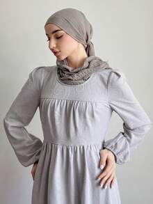 DAZY Women's Elegant Floral Print Round Neck Petal Sleeve Mid-Length Dress, Spring/Summer - Purple - View 6