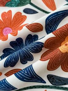 少女热带印花V领无袖休闲度假风连体裤，适合音乐节、旅行、海滩等场合。 - 彩色 - 查看 6