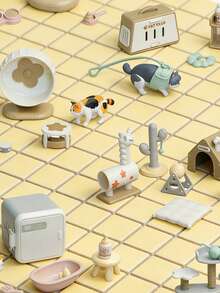 MINKOJA 1 pieza Mini árbol de gato de simulación, modelo de escena miniatura de gato, comida miniatura para gato, accesorios exquisitos de bricolaje, piezas de combinación adecuadas para combinar en el micro mundo, Pascua, regalo de Pascua, Día del Niño - Multicolor - Ver 2