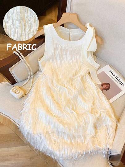 GlowEve Women's Solid Color Round Neck Sleeveless Minimalist Summer Fashion Mini Dress