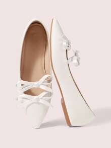 CUCCOO DOLLMOD Bailarinas elegantes con lunares y decoración de lazo para mujer, ideales para el día a día en Navidad - Chantilly - Ver 2