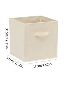 Bộ 3 hộp đựng đồ bằng vải có thể gấp gọn, có tay cầm, hộp đựng đồ gấp gọn cho kệ tủ quần áo, hộp đựng đồ hình khối màu be để sắp xếp nhà cửa, đựng đồ chơi, quần áo và chăn màn. - Nhiều màu - Xem 8
