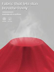 Rhythm Era Plus Size Solid Color Drop Shoulder Long Sleeve Curved Hem Drawstring Hoodie Casual Sports Jacket - Red - View 5