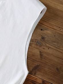 Manfinity Joysei White Label 男士背心，椰树印花背心，休闲海岛度假简约清新风 - 白色 - 查看 4